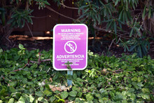 Warning Reclaimed Water Purple Sign