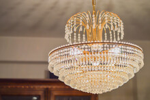 Crystal Chandelier Light In The Livingroom
