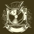 © alex_bond - Funky monochrome turntable music emblem