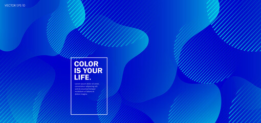 Wall Mural - abstract blue futuristic background. modern geometric shape with gradient blue fluid composition sty