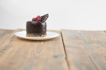 Wall Mural - Tasty chocolate cake on table