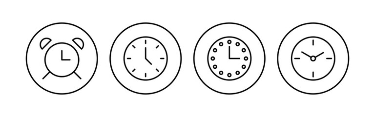 Clock icon set. Time icon vector. watch icon symbol