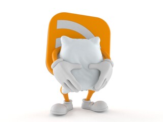 Poster - RSS icon character holding pillow