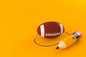 Sticker - Rugby ball with pencil