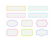 Set of labels frame paper illustrations of various shapes.