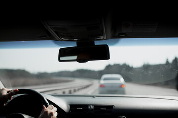 Wall Mural - Rear view mirror inside the car.