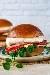 Canvas Print - Grilled halibut sandwich