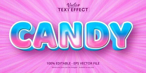 Wall Mural - Candy text, cartoon style editable text effect