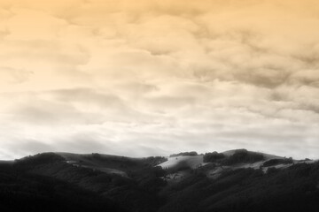 Wall Mural - clouds in the mountains,sunset, landscape,sky,panorama, light, sunlight,nature, view, 