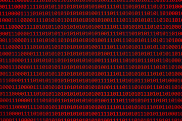 pantalla de código binario rojo