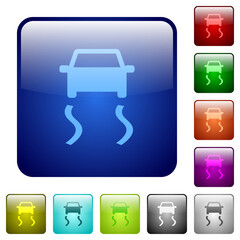 Wall Mural - Slippery road dashboard indicator color square buttons