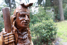 Wooden Sculpture Of Baba Yaga In Gurzuf Park