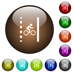 Wall Mural - Bicycle lane color glass buttons