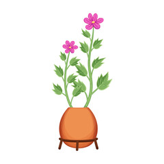 Wall Mural - Flowerpot vector cartoon icon. Vector illustration flowerpot on white background. Isolated cartoon illustration icon of flower pot.