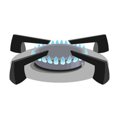 Stove burner vector cartoon icon. Vector illustration burning gas on white background. Isolated cartoon illustration icon of gas stove.