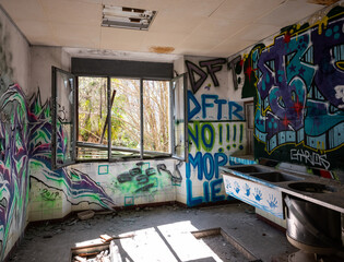 Wall Mural - Ruine des verlassenen Sanatoriums im Tessin