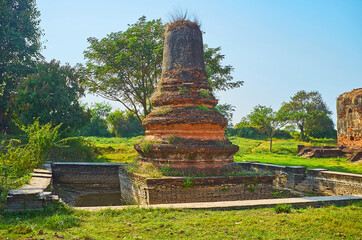 Sticker - The ruins of ancient stupa, Ava, Myanmar