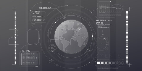 Wall Mural - design of the virtual interface of the planetary protection program.