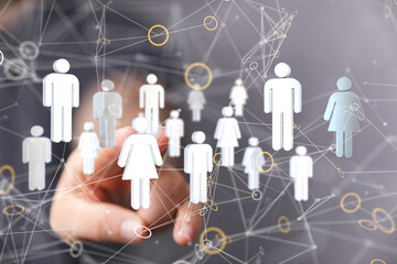 telecommunication concept with abstract network structure