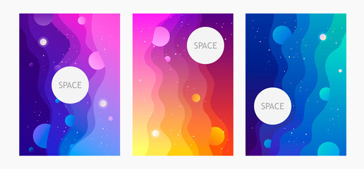 Wall Mural - space. cover design template set. modern gradient background. abstract templates for presentation, b