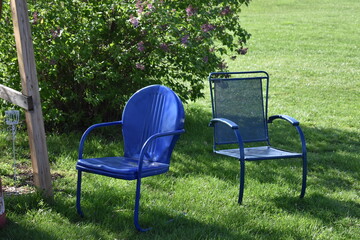 Wall Mural - Lawn Chairs in a Yard