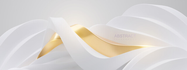 Wall Mural - abstract background with futuristic curvy landscape