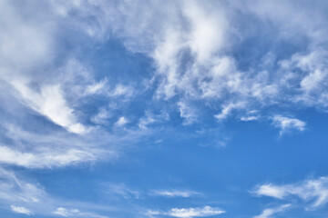 blue sky with clouds and copy space