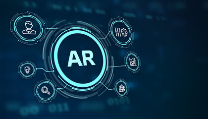 Wall Mural - Ar, augmented reality icon. Business, Technology, Internet and network concept.