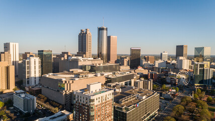 Wall Mural - Aerial shot of the urban downtown environment in Atlanta, Georgia.