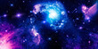 Purple cosmic nebula with the glitter of stars