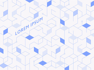 Wall Mural - a pattern design that forms a cube by connecting lines and faces. simple pattern design template.