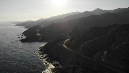 Wall Mural - Aerial view of spanish rocky coastline. Mediterranean region of Villaricos, Almeria, eastern Andalusia.