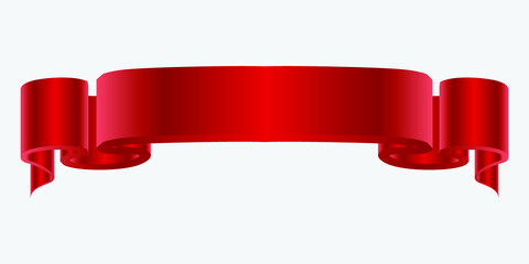 Wall Mural - elegance red ribbon banner. vector banner stock illustration.