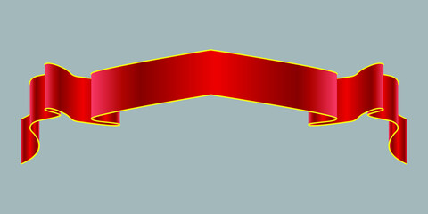 Wall Mural - elegance red ribbon banner. vector banner stock illustration.