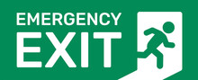 Fire And Safety Emergency Exit Signs.
