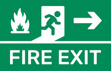 Fire Exit Sign And Symbol.