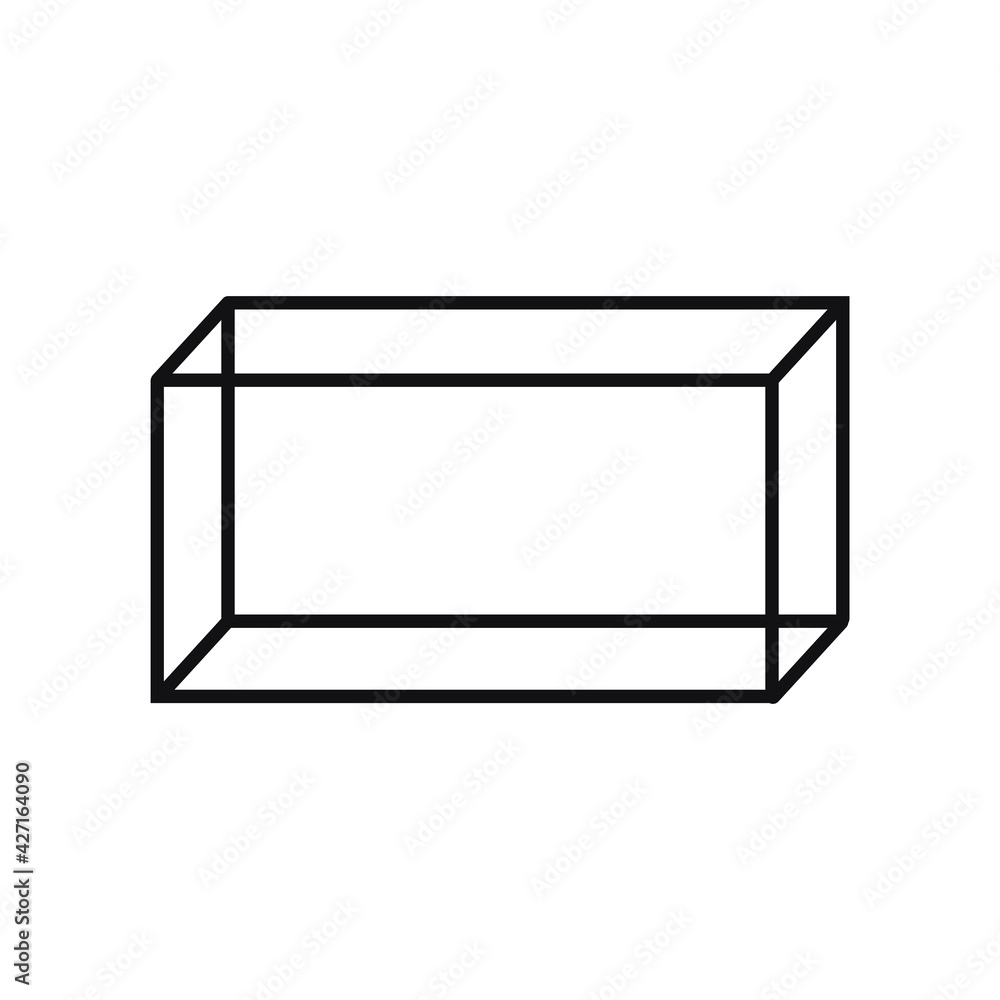 geometric figures, cuboid outline icon. Elements of geometric figures illustration icon