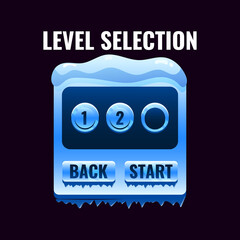 Wall Mural - winter ice game ui level selection interface. perfect for 2d games vector illustration