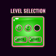 Wall Mural - pink jelly game ui level selection interface. perfect for 2d games vector illustration