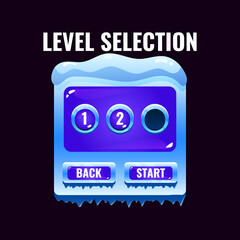 Wall Mural - winter ice jelly game ui level selection interface. perfect for 2d games vector illustration