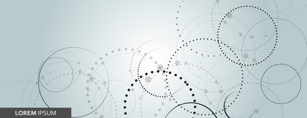 Poster - Vector design template with connect dotted circle. Dotted connect cover illustration. Abstract background set. Global network