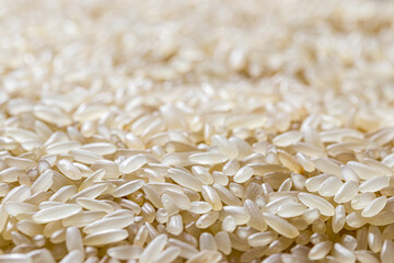 Wall Mural - White rice grains background or texture. Gluten-Free and healthy vegeterian food.