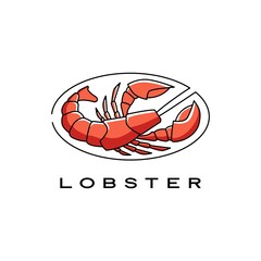 Sticker - lobster logo vector icon illustration