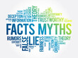 Facts - Myths word cloud collage, concept background
