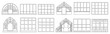 Greenhouse vector illustration on white background. Isolated outline set icon glasshouse. Vector outline set icon greenhouse