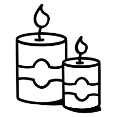 Poster - 
Hold on this mesmerizing doodle icon of candles

