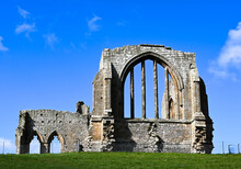 Ruins Of Egglestone Abbey Against A Blue Sky