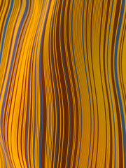 Aufkleber - Wavy digital illustration of striped pattern floating multicolored lines. Trendy abstract template. 3d rendering