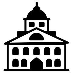 Canvas Print - download premium glyph style icon of faneuil hall