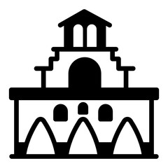 Canvas Print - well designed premium glyph icon of pont d avignon